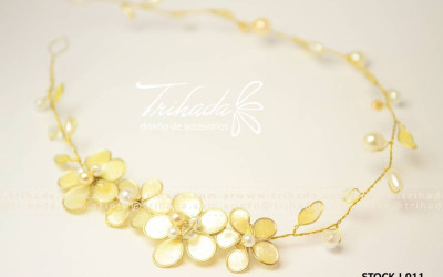 Mini tiara cortejo dorada