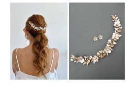Tocado Carolina: Accesorio Floral Flexible para Novias y Eventos | 