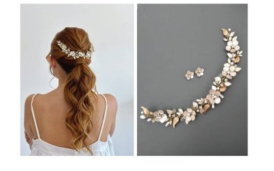 Tocado Carolina: Accesorio Floral Flexible para Novias y Eventos | 