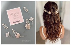 Pins de Pelo para Novias y Eventos | Hojitas Nacaradas | 