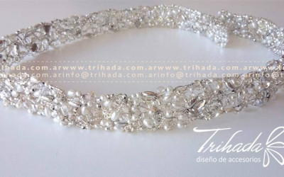 Cinto para vestido tejido en piedras