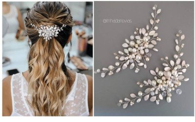 Tocado Edda: Ramitas Versátiles para Novias y Eventos | Trihada Argentina