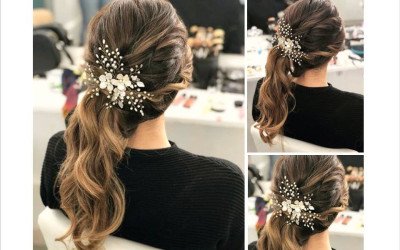 Tocado de Novia Elizabeth: Ramitas de Perlas y Flores | Trihada Argentina