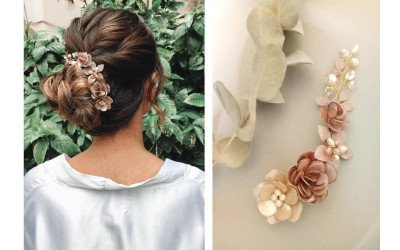 Tocado Stephie Lateral: Bouquet Romántico para Novias y Eventos | 