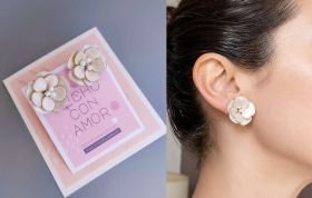 Aros de Flor de Dos Capas  | Accesorios Artesanales para Novias y Eventos