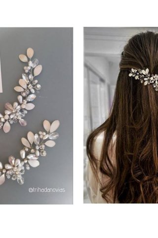 Tocado Petit Lena: Accesorio de Pelo para Quinceañeras con Perlas y Cristales
