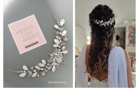 Tocado de Novia Lena: Perlas, Cristales y Strass