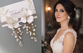 Aros Ingrid de Flor con Caída para Novias