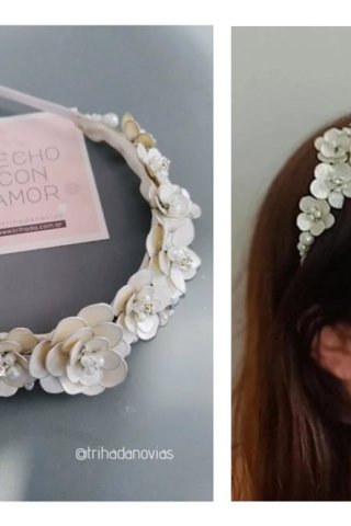 Corona de Flores Elena: Vincha Floral Personalizable para Novias y Eventos | 